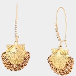 Betsey Johnson Mermaid Jewels Seashell Drop Earrings